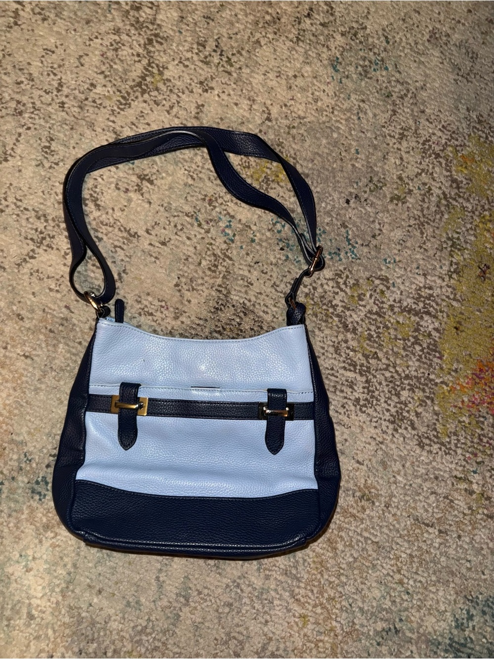Giani Bernini Navy and Light Blue Two-Tone Shoulder Bag
